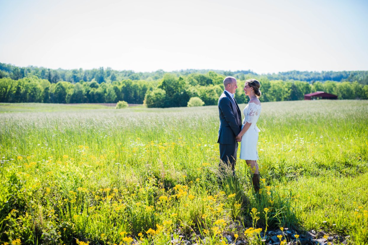Wedding Photo with Red Barn in background